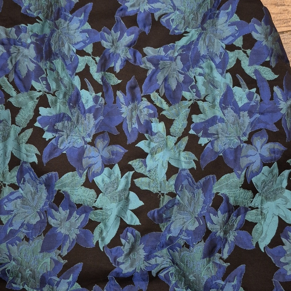 Lulu's Ready for Festivities Blue Multi Floral Jacquard Mini Dress NWT Sz Medium - Picture 3 of 7